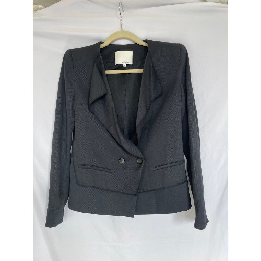 3.1 Phillip Lim Blazer Black Draped Lapel Jacket, Size 4